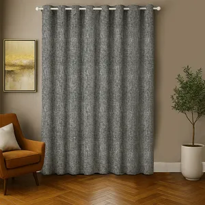 پرده پانچ نوین دکور سیلوانا مدل کتان تسلا 3 سایز 280x300 سانتی‌متر