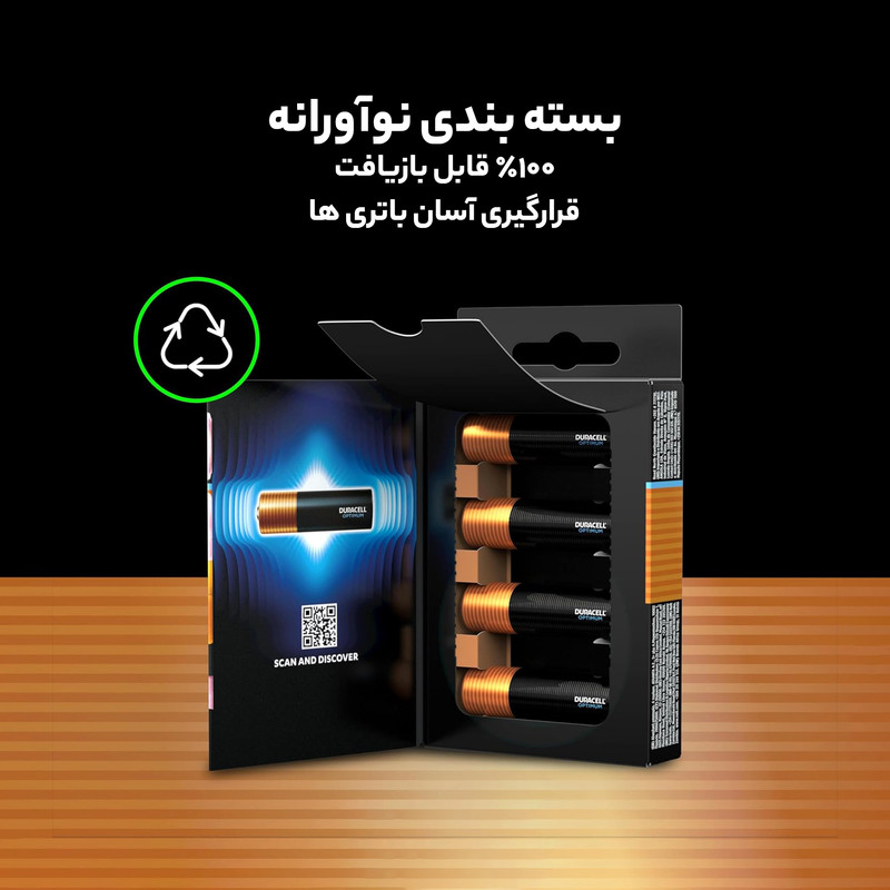 باتری قلمی دوراسل مدل آلکالاین Optimum بسته چهار عددی