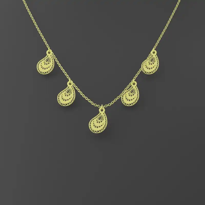 گردنبند طلا 18 عیار زنانه مدوپد مدل هندسی کد RNA10074