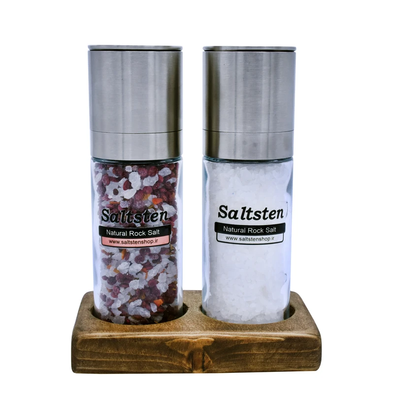 دلنمک و نمک نایب گرایندر شیشه ای سالتستن - 550 گرم