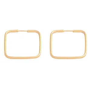 گوشواره حلقه ای طلا 18 عیار زنانه طلای مستجابی مدل مربعی