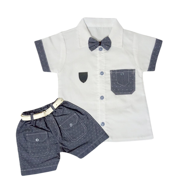 ست پیراهن و شلوارک پسرانه مدل p14