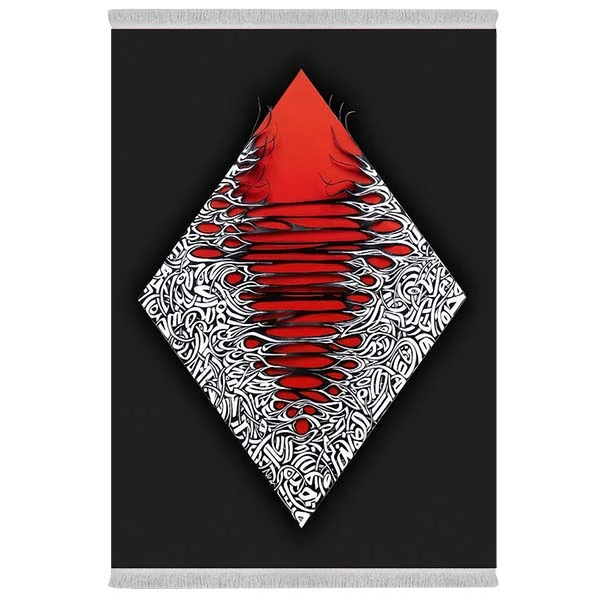 فرش پارچه‌ای دفه مدل فرشینه شانل مخمل طرح فانتزی کد 7267