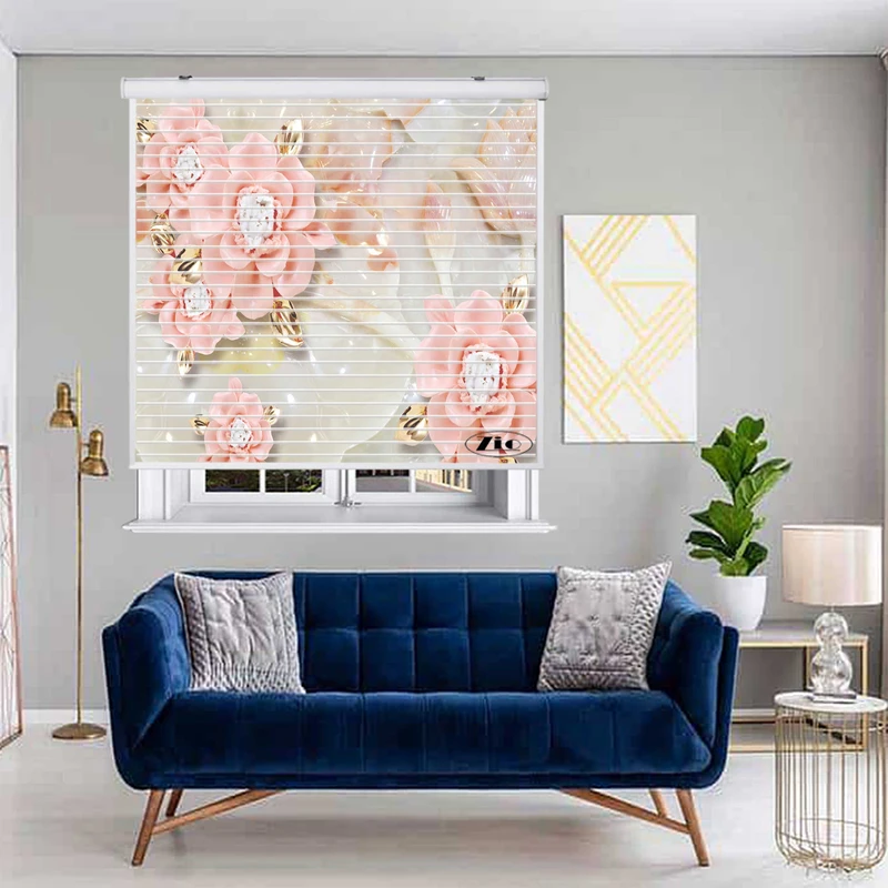 پرده زبرا زیو مدل سیلوئت 3D1385 سایز 150x150 سانتی متر