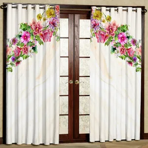  پرده بارمان دکور طرح گل مدل هازان پانچی کد 59-4258 W سایز 140x280 سانتی متر