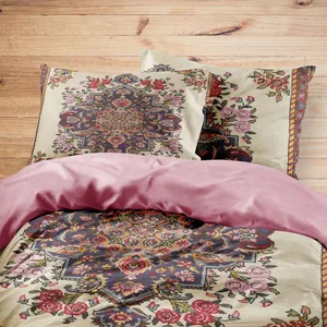 سرویس روتختی مدوپد طرح قالیجه لچک ترنج گلفرنگ مدل C-bakhtiary22 یک نفره 4 تکه