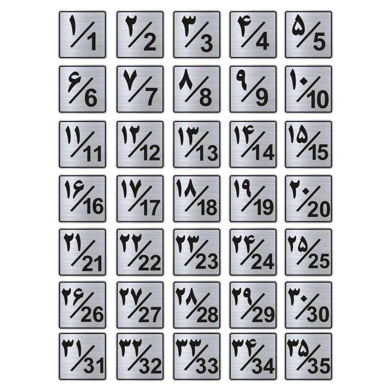 تابلو راهنما طرح پلاک اعداد مدل GNS1235 مجموعه 35 عددی