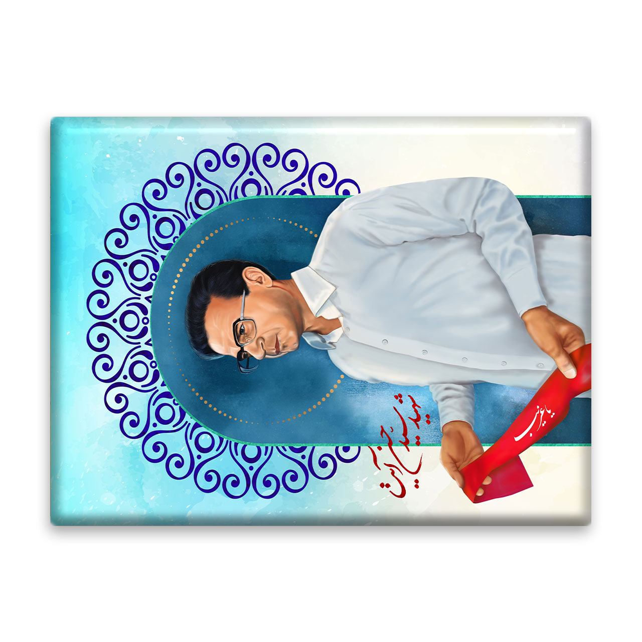 کاشی اطلس آبی طرح شهید سید حسن آیت مدل T5475