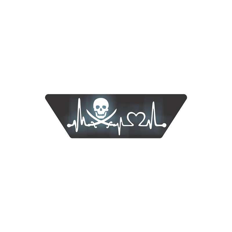 آرم شیشه عقب خودرو طرح ضربان اسکلت مدل LED W چراغدار