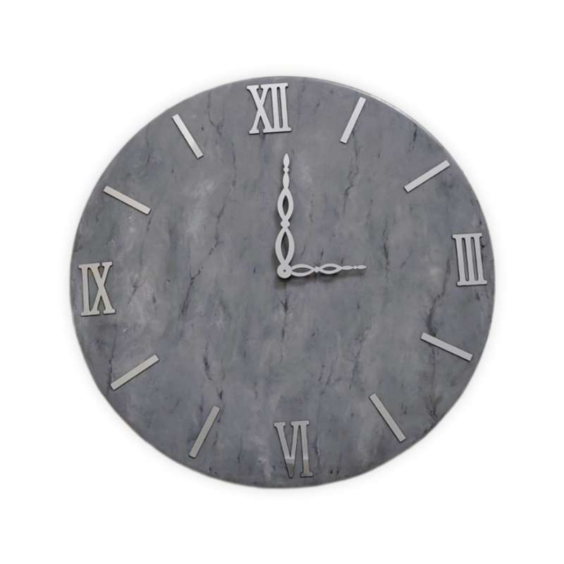 ساعت دیواری رزینی طرح مرمر کد N145