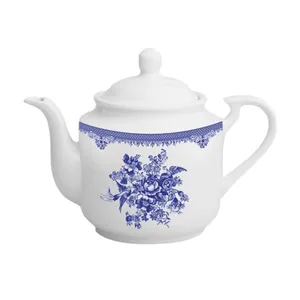 قوری چینی زرین ایران مدل چای استوانه 8 فلورانس درجه 3 گنجایش 1000 میلی‌لیتر