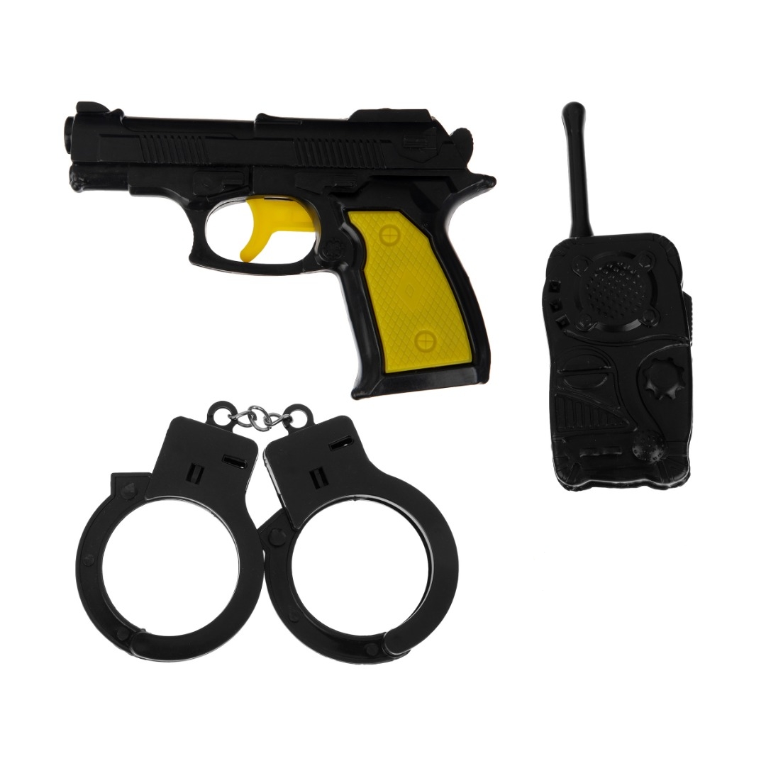 ست تفنگ وبیسیم و دستبند اسباب بازی مدل پلیس 