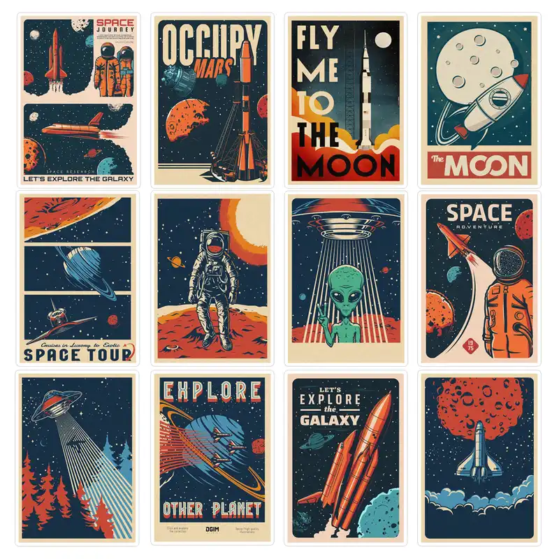 استیکر لپ تاپ ماسا دیزاین طرح SPACE کد COL028 مجموعه 12 عددی