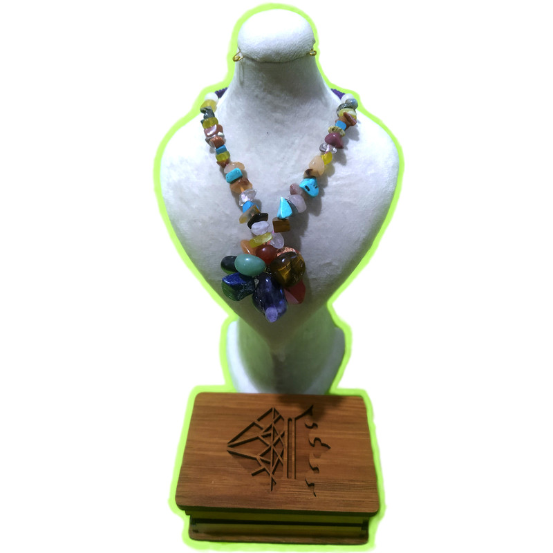 گردنبند زنانه مدل 9 سنگ چاکرا کد 337 گردنبند زنانه مدل 9 سنگ چاکرا کد 337