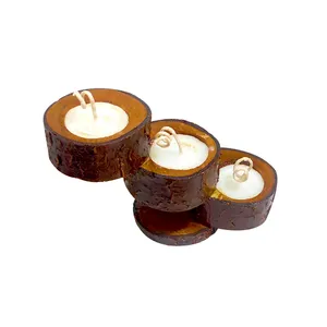 شمعدان چوبی مدل تزئینی کد 0015-b