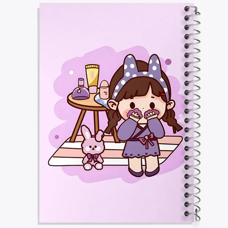 دفتر مشق 50 برگ خندالو طرح دخترانه کیوت کد N3925