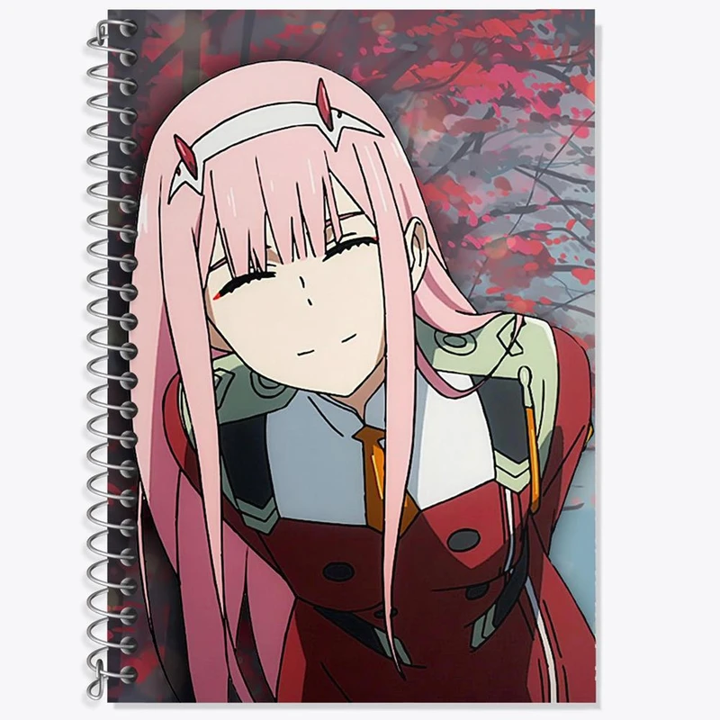 دفتر زبان 50 برگ خندالو مدل سه خط طرح زیروتو انیمه دارلینگ در فرنکس کد 11969