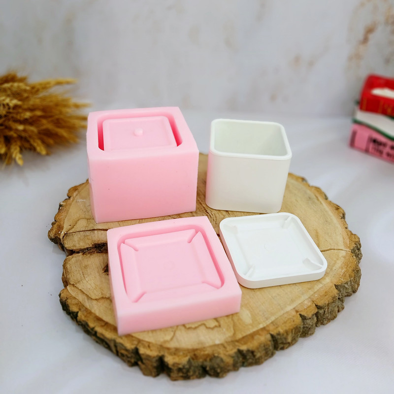 قالب کوشا اکسسوری مدل گلدان طرح مربع کفی دار بسته 2 عددی