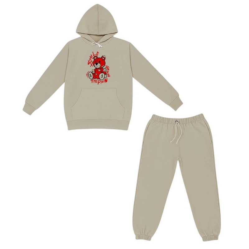 ست هودی و شلوار راحتی بچگانه مدل خرس قرمز 