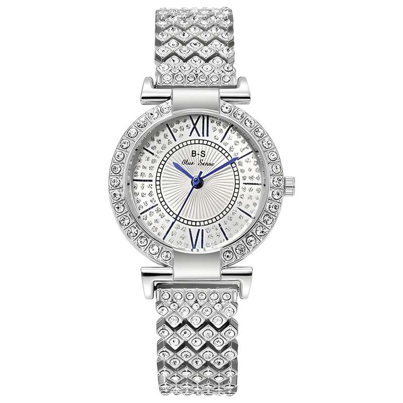 ساعت مچی عقربه ای زنانه مدل فول نگین ساعت مچی عقربه ای زنانه مدل فول نگین