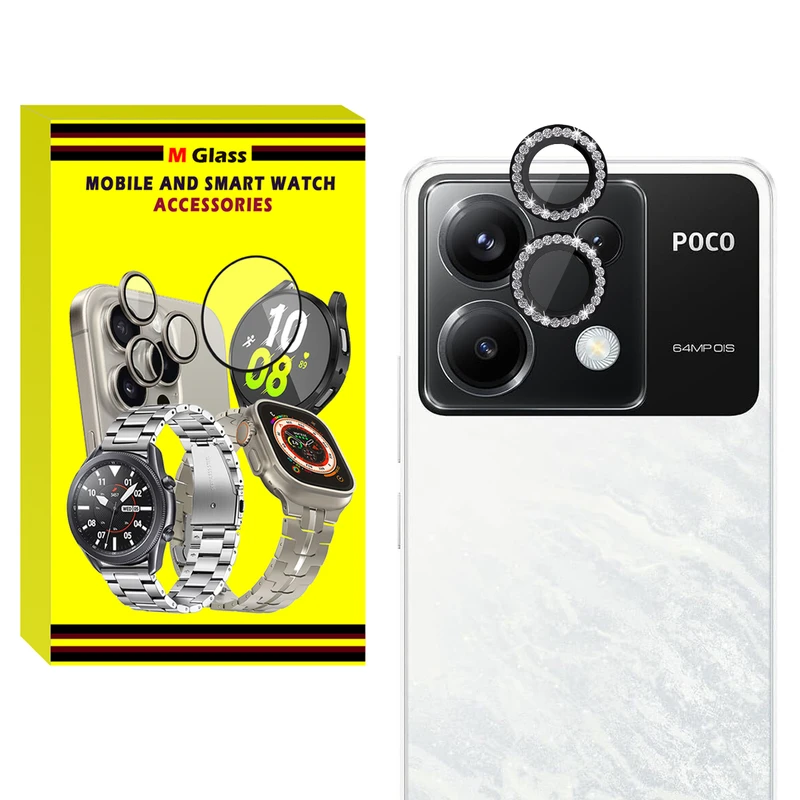 محافظ لنز دوربین رینگی ام‌گلس مدل Ring-Diamond-MG مناسب برای گوشی موبایل شیائومی Poco X6