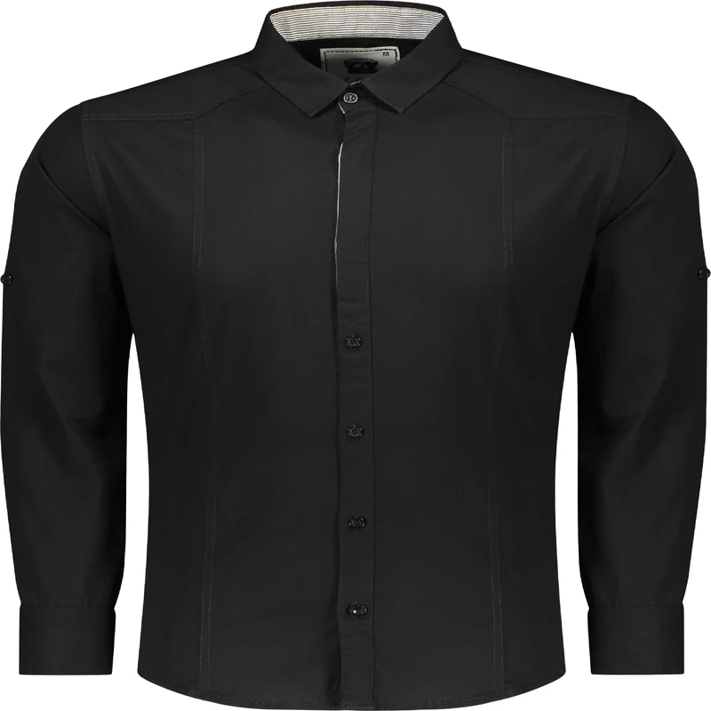 پیراهن آستین بلند یقه برگردان مردانه مدل اسپرت