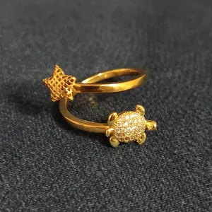  انگشتر طلا 18 عیار زنانه قیراط طرح لاک پشت کد GH1507