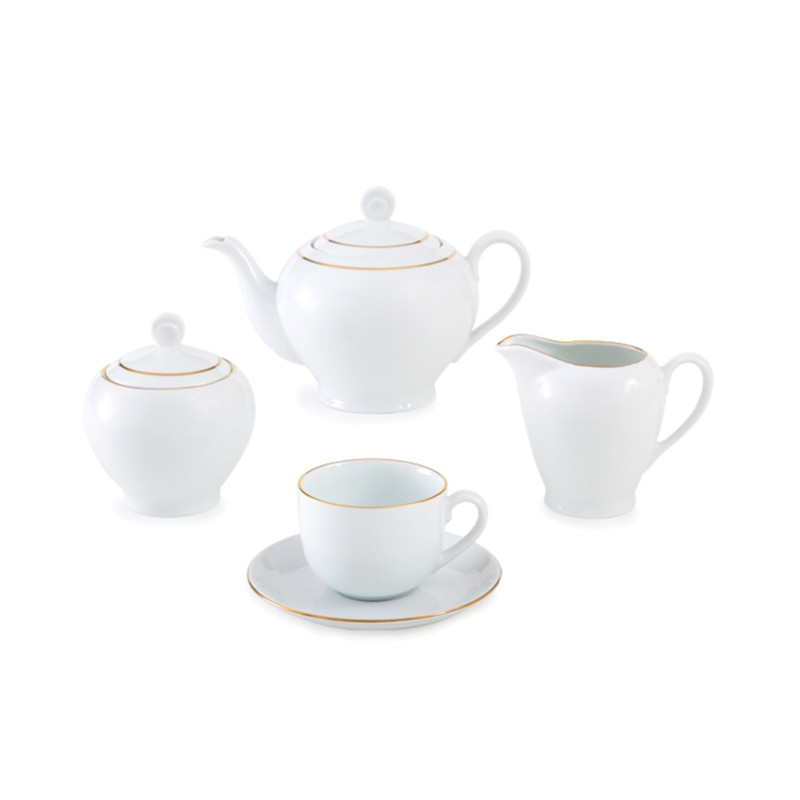 سرويس چاي خوري  17 پارچه چيني زرين ايران مدل رُز گلد