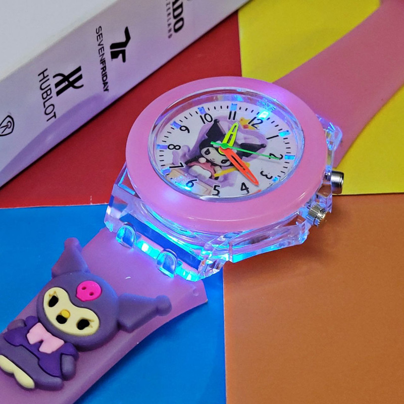 ساعت مچی عقربه ای بچگانه مدل چراغدار 05 ساعت مچی عقربه ای بچگانه مدل چراغدار 05