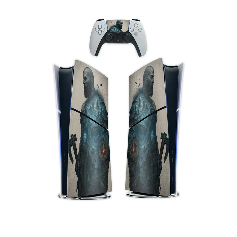 برچسب کنسول بازی پلی استیشن 5 اسلیم کایمون مدل GOD OF WAR کدP5S025 بسته 6عددی