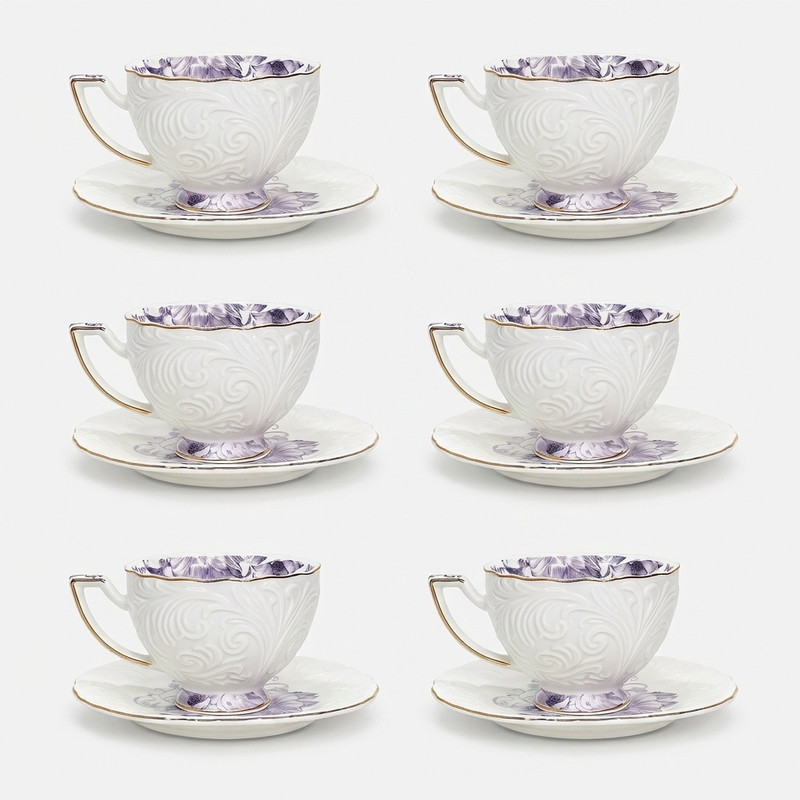 سرویس چای خوری 12 پارچه 6 نفره شاهین مدل dantella b
