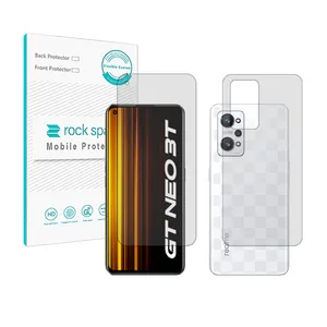 Rockspace HyGEL model clear screen protector suitable for Realme GT Neo3t mobile phone along with the phone back protector