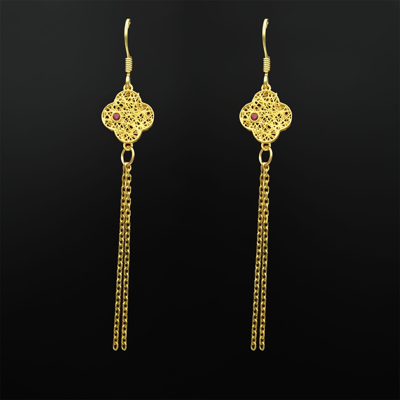 گوشواره طلا 18 عیار زنانه مانچو مدل efgs024 - - 2