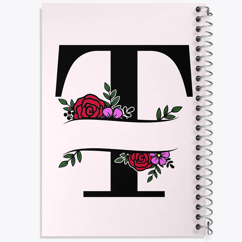 دفتر ژورنال نویسی 50 برگ خندالو مدل نقطه ای طرح حرف T کد N3332