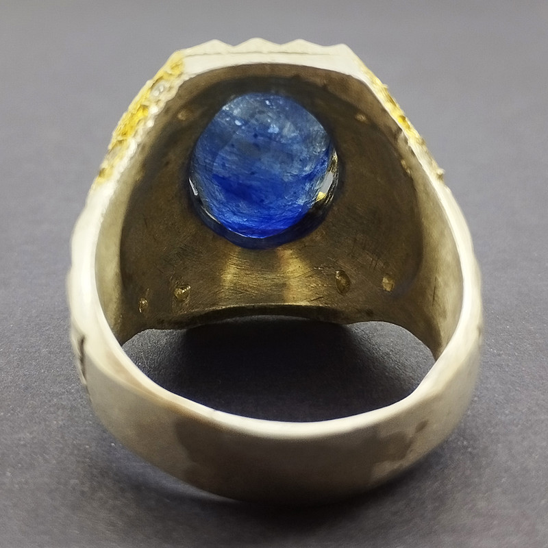 انگشتر نقره مردانه سلین کالا مدل یاقوت کبود اصل