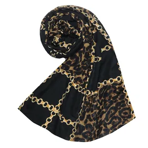 شال زنانه مدل نخی پلنگی زنجیری