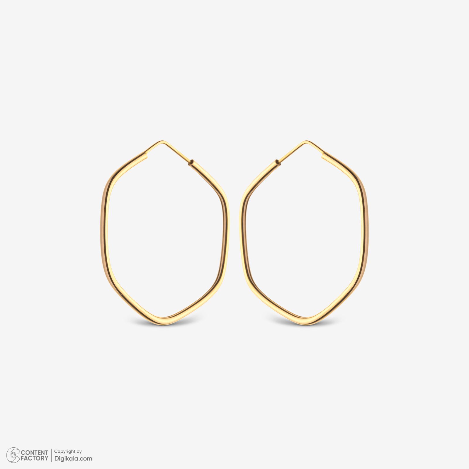 گوشواره حلقه‌ای طلا 18 عیار زنانه گلدم مدل 2E245008 -  - 5