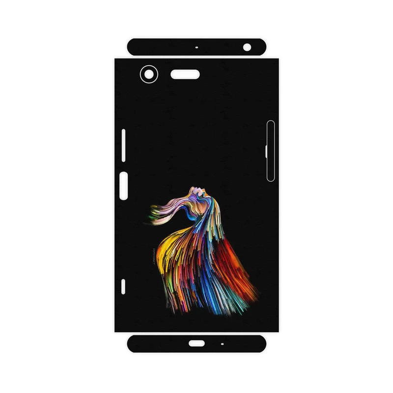 برچسب پوششی ماهوت مدل Rainbow Hair Digital Art-FullSkin مناسب برای گوشی موبایل سونی Xperia XZ Premium