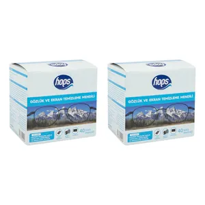 دستمال عینک یکبار مصرف ساپرو مدل hops بسته 80 عددی