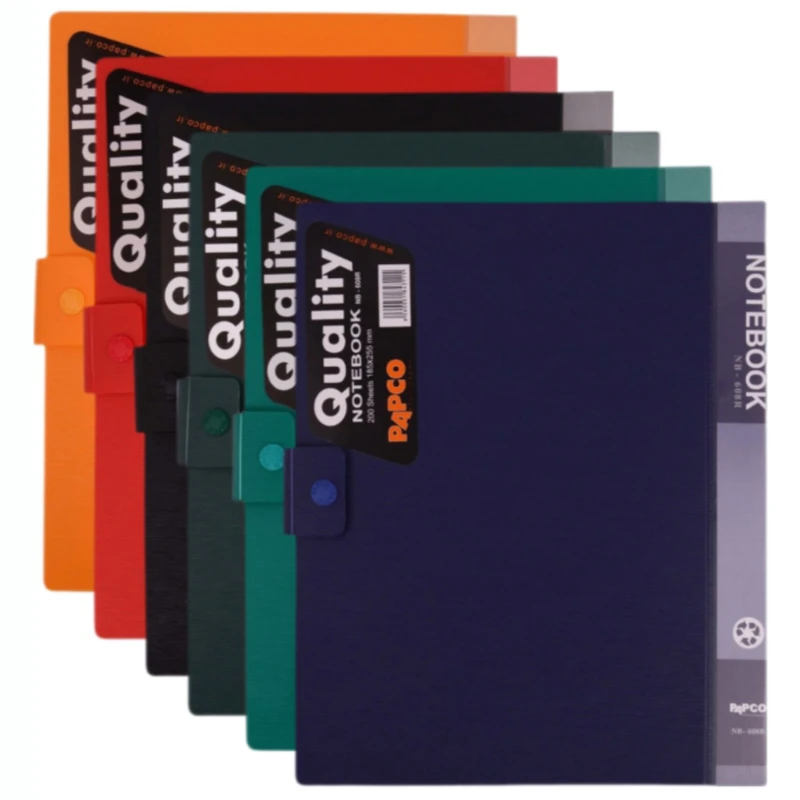 دفتر کلاسوری ۲۰۰ برگ پاپکو مدل ۶۰۸ بسته ۶ عددی