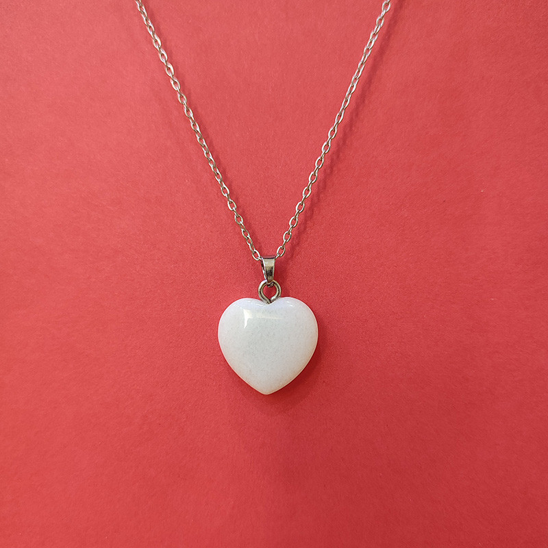 گردنبند دخترانه مدل اوپال قلبی گردنبند دخترانه مدل اوپال قلبی