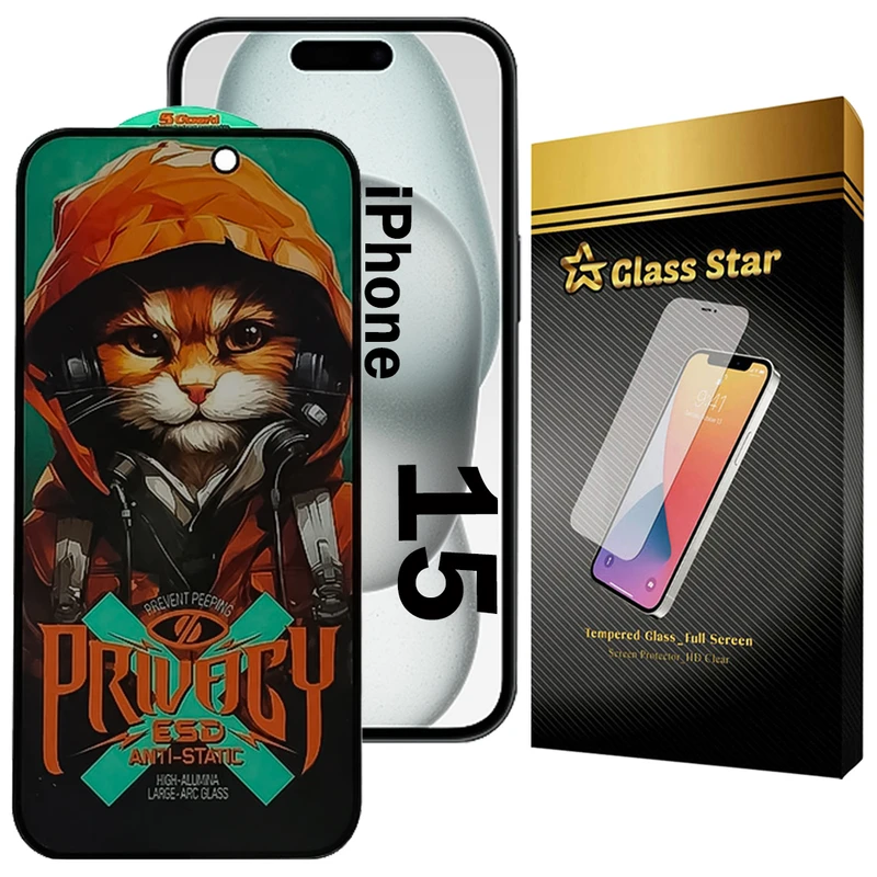 محافظ صفحه نمایش گلس استار مدل CATPRVS مناسب برای گوشی موبایل اپل iPhone 15