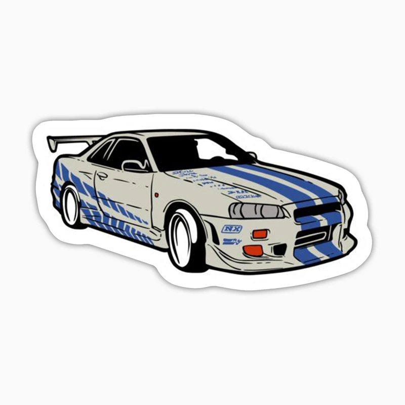 استیکر لپ تاپ و موبایل بووم طرح ماشین مدل Skyline Brian O Conner کد LA91
