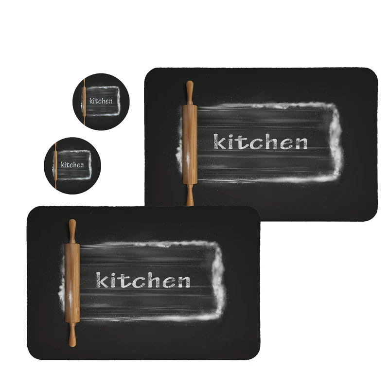 زیربشقابی طرح Kitchen کد 8328 مجموعه 2 عددی همراه زیر لیوانی