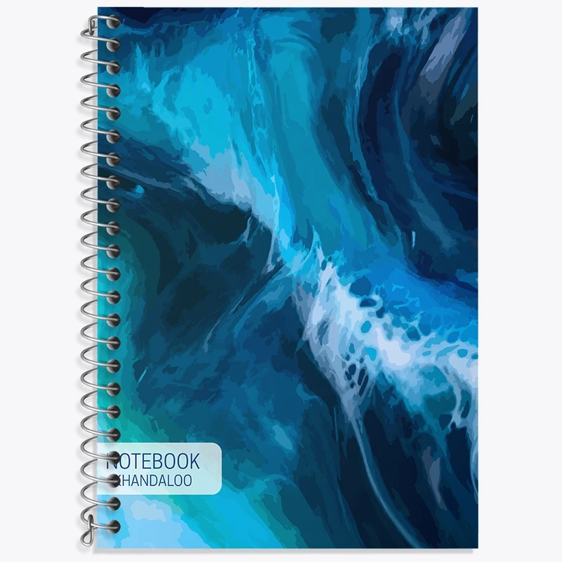 دفتر زبان 50 برگ خندالو مدل سه خط طرح موج دریا کد N1087