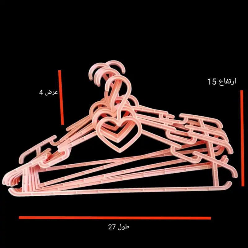 چوب لباسی مدل قلب بسته 6عددی