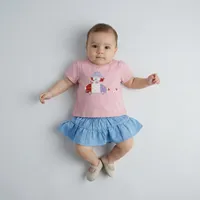 ست تی شرت و دامن نوزادی وان بای وان مدل كيميا