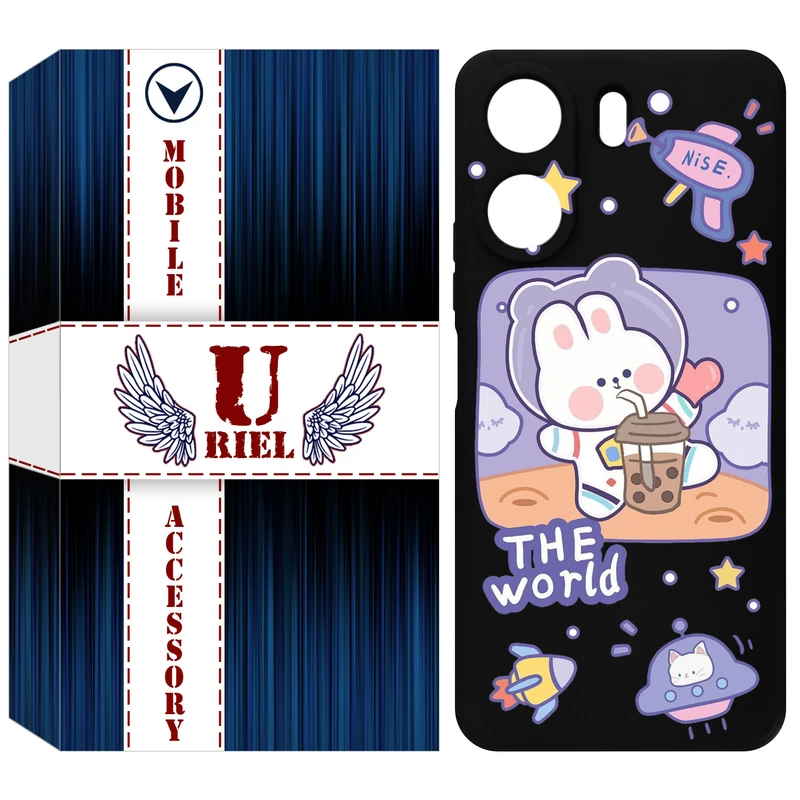 کاور یوریل قاب مدل KSH کد 8 طرح خرگوش فضانورد مناسب برای گوشی موبایل شیائومی Redmi 13C 4G / Poco C65