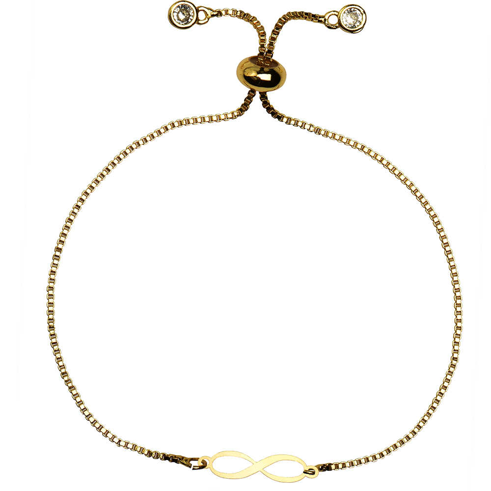 دستبند طلا 18 عیار زنانه کرابو طرح بینهایت مدل Kr1547 -  - 1