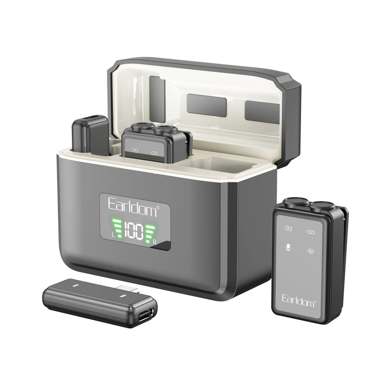 ست میکروفن بی سیم ارلدام مدل 3IN1 MC14 با درگاه اتصال پورت لایتینگ و USB Type C